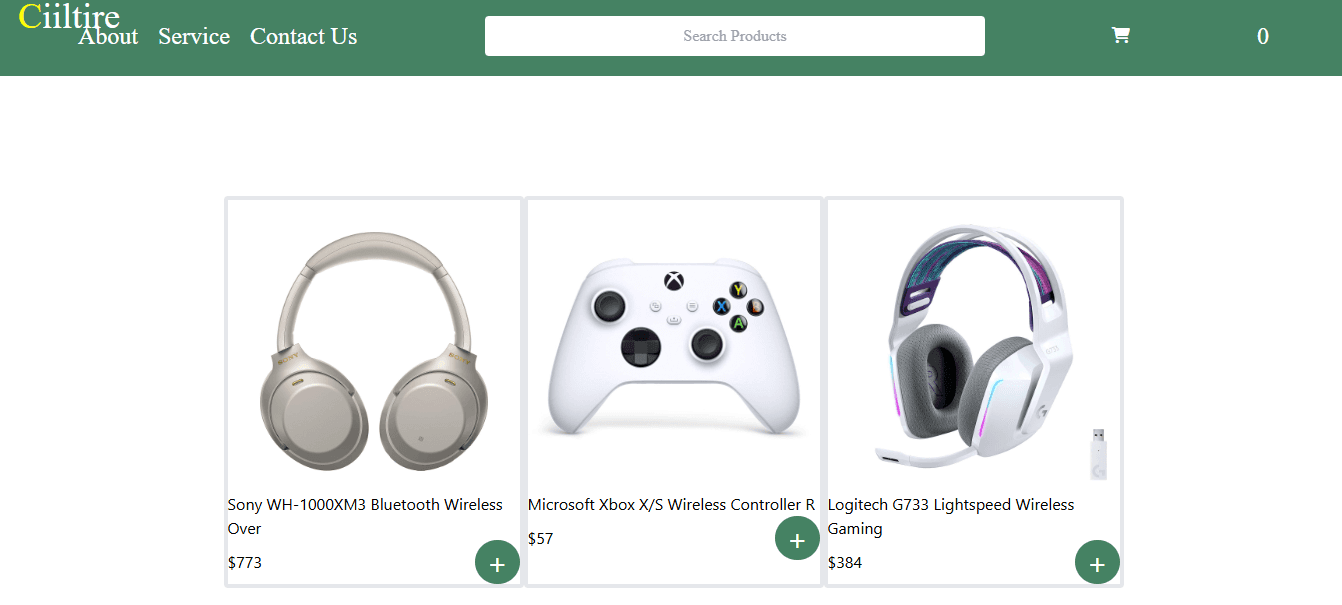 E-commerce screenshot